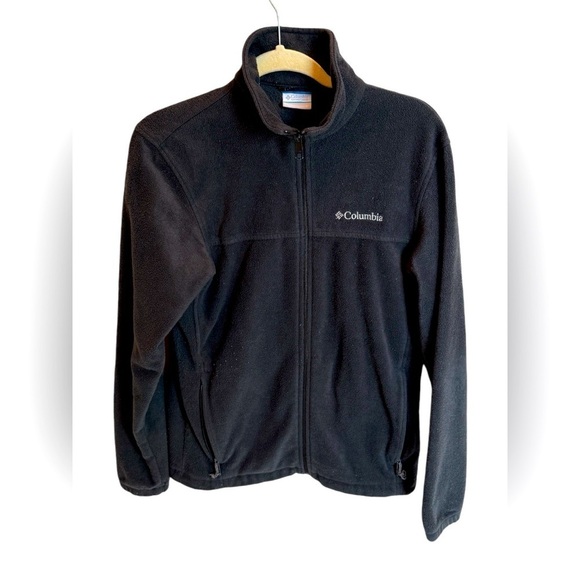 Columbia Black Full Zip Fleece Jacket Men’s Size Small - Picture 1 of 3
